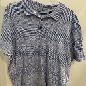 Perry Ellis Blue Striped Men's Polo Shirt